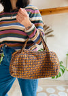 VINTAGE 70’s Orange Provençal Pattern Shoulder Bag - ONE SIZE