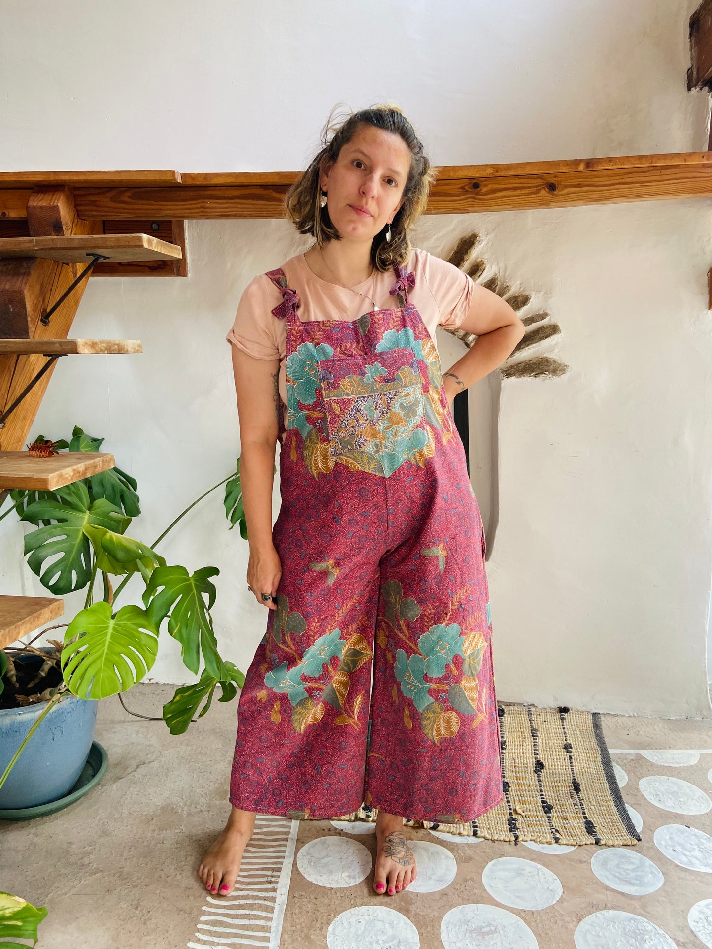 Salopette longue à imprimé patchwork bohème DESERT FOX - S/M