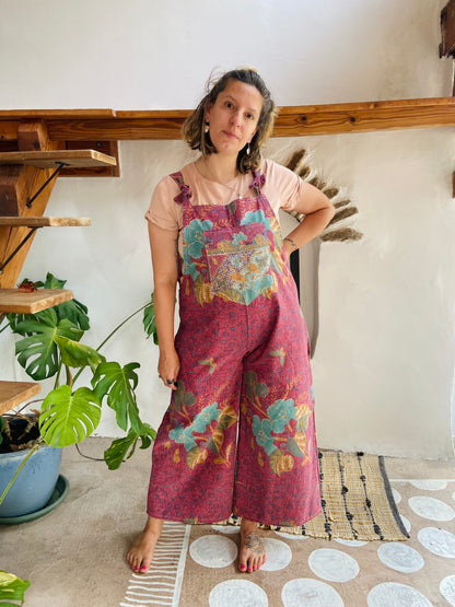 Salopette longue à imprimé patchwork bohème DESERT FOX - S/M