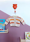 VINTAGE KIDS 70’s Knit Orange Stripe Cardigan - 3-6 Months