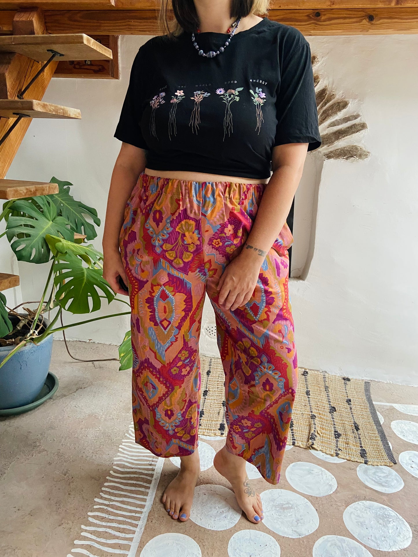 DESERT FOX Lola Bohemian Print Wide Leg Trousers - S/M