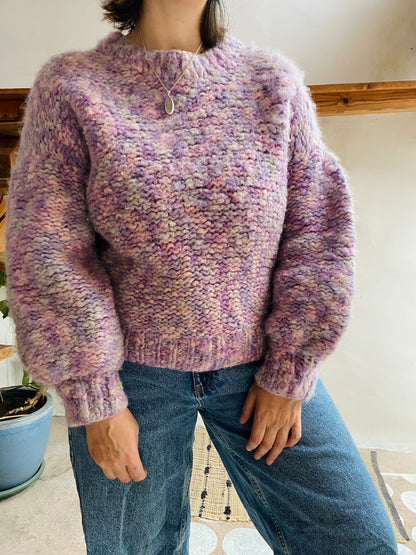 VINTAGE 90’s Purple Chunky Knit Jumper - L