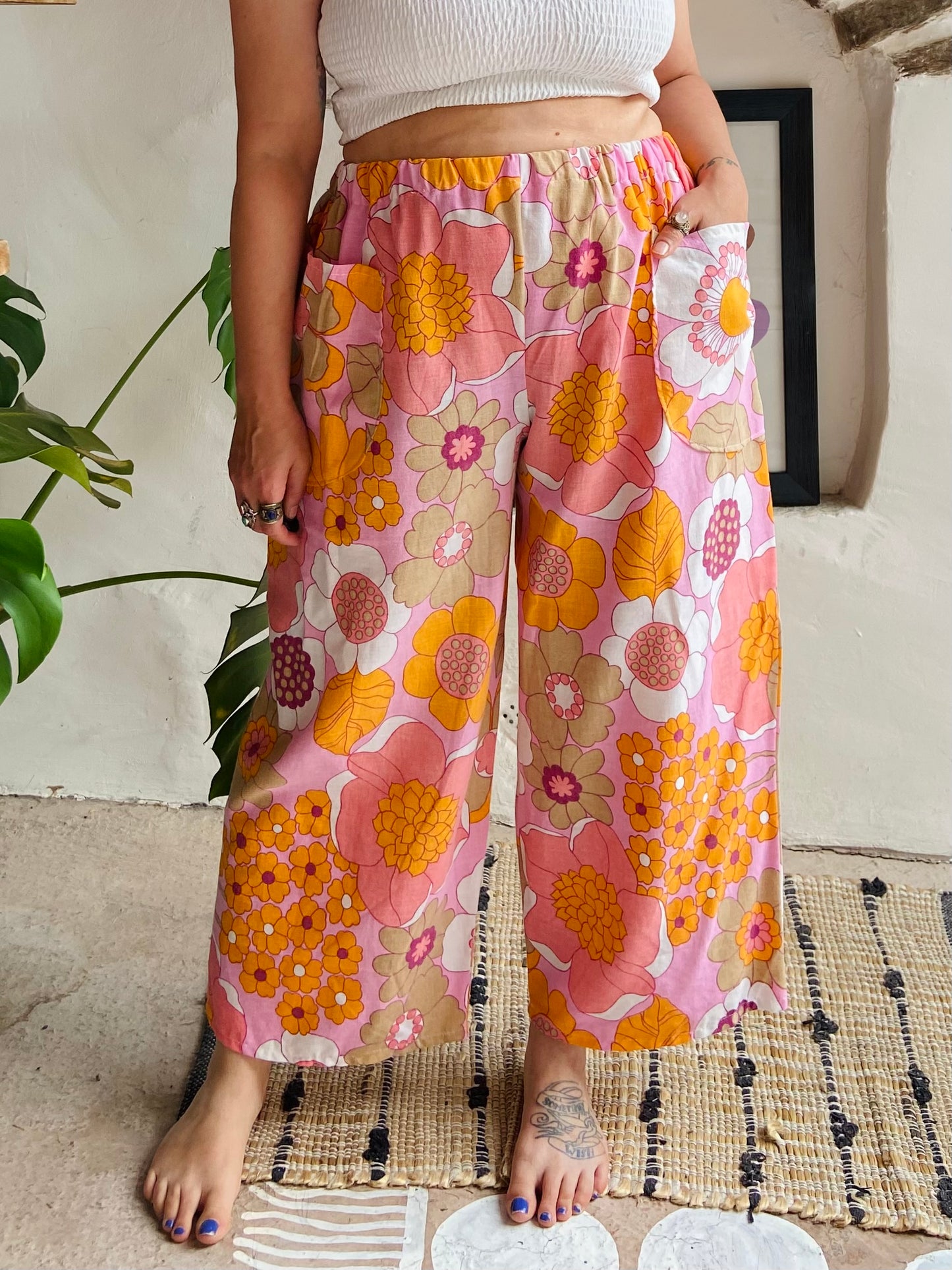 Pantalon large à imprimé patchwork violet DESERT FOX - S/M