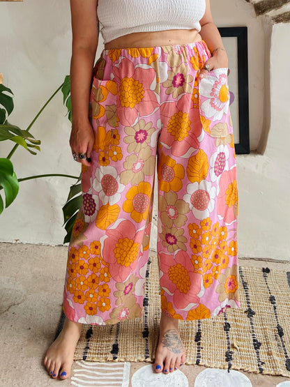 Pantalon large à imprimé patchwork violet DESERT FOX - S/M