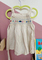 VINTAGE Embroidered Linen Summer Dress - 12 Months