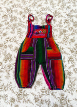 VINTAGE 90’s Rainbow Woven Hippy Dungarees - 3 MONTHS