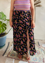 VINTAGE 90’s Floral Print High Waisted Maxi Skirt - S/M