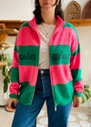 VINTAGE Y2K Pink and Green LA Stripe Knit Jacket - L