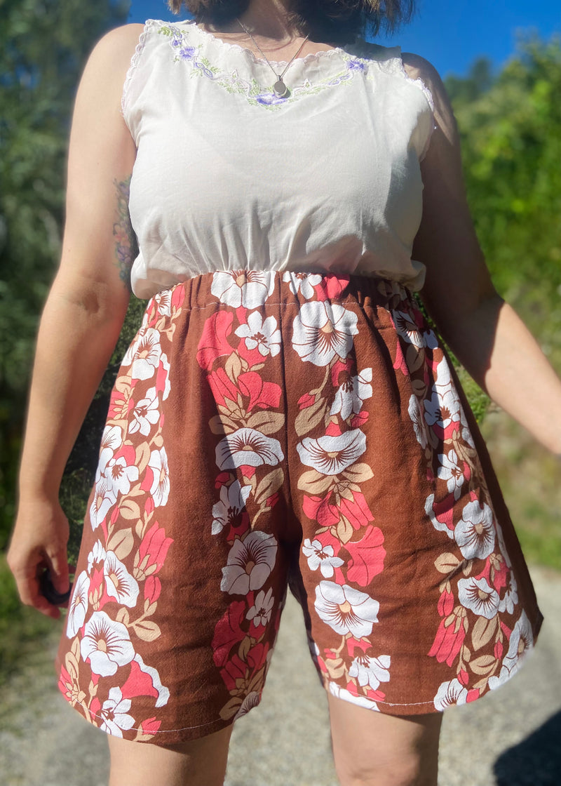 DESERT FOX Florence Shorts - Pink & Orange Florals - UK 12-16