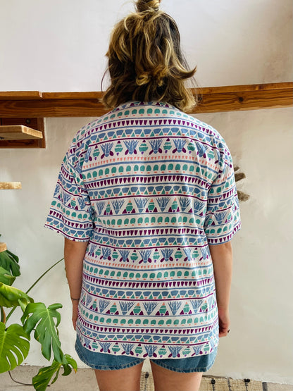 VINTAGE 90’s Bohemian Patterned Oversized Tee T-Shirt - M/L