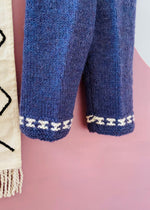 VINTAGE 70's Purple Knit Trousers - 12 MONTHS