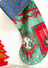 DESERT FOX Handmade Vintage Fabric Christmas Stocking - Traditional Christmas Paisley