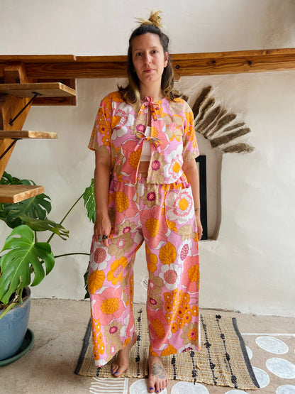 Pantalon large à imprimé patchwork violet DESERT FOX - S/M