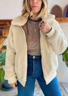 VINTAGE 90's Faux Fur Shearling Reversible Bomber Jacket Coat - M/L