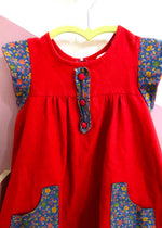 VINTAGE 80’s Red & Floral Dress - 4 Years