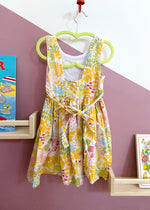 VINTAGE Kids 90’s Floral Embroidered Yellow Dress - 2-3 years