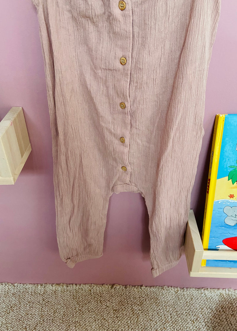 PRELOVED Light Pink Button Up Jumpsuit - 18 Months