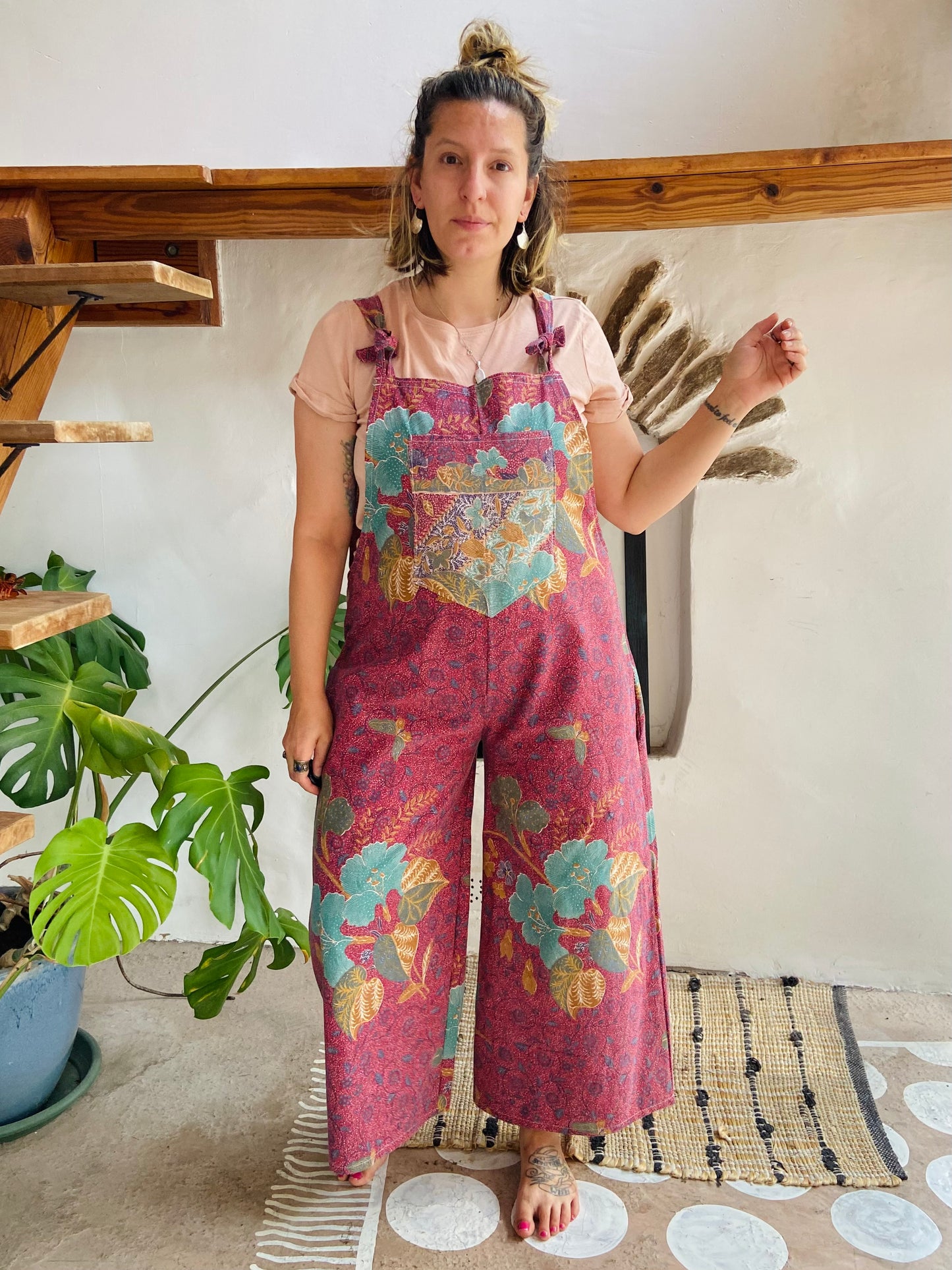 Salopette longue à imprimé patchwork bohème DESERT FOX - S/M