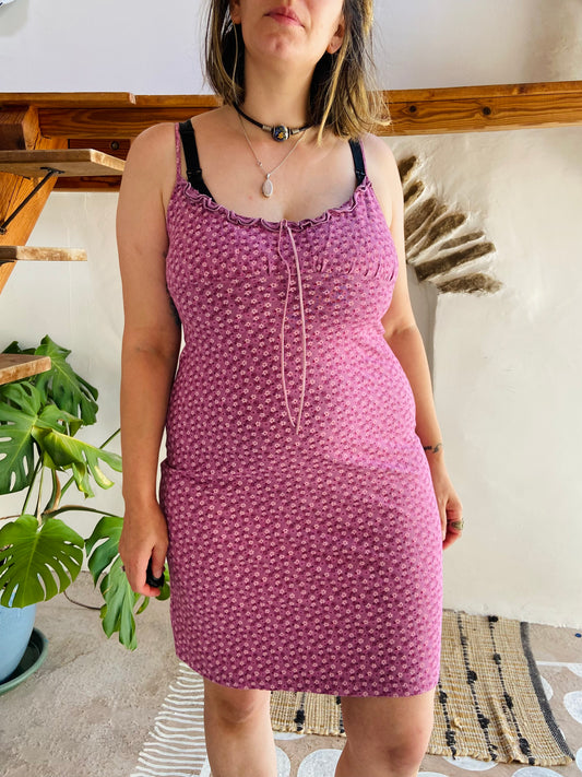 VINTAGE 90's Floral Mini Strappy Dress - S/M