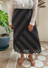 VINTAGE 90's Black & White Stripe Maxi Skirt - M/L