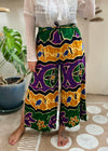 VINTAGE Hippie Bohemian Print Wide Leg Wraparound Trousers - S/M