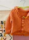 VINTAGE 70's Orange & Pink Knit Cardigan - 2 YEARS