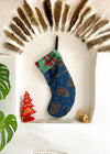 DESERT FOX Handmade Vintage Fabric Christmas Stocking - Paisley Christmas