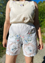 DESERT FOX Florence Shorts - Cross Stitch Florals - UK 10-12 - W30''