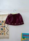  VINTAGE KIDS Floral Embroidered Burgundy Skirt - 2 Years