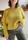 VINTAGE 90's Yellow Marl Long Sleeve Slouchy Jumper - M