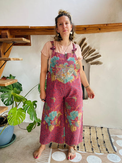 Salopette longue à imprimé patchwork bohème DESERT FOX - S/M