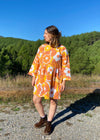 DESERT FOX Dahlia Dress - 70's Orange Swirl - M/L