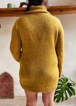 VINTAGE Mustard Roll Neck Jumper Dress - M/L
