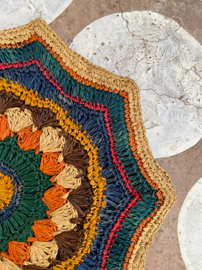VINTAGE 90’s Rainbow Crochet Hand Bag - ONE SIZE