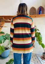 VINTAGE 90's Western Style Stripe Long Sleeve Shirt - S/M