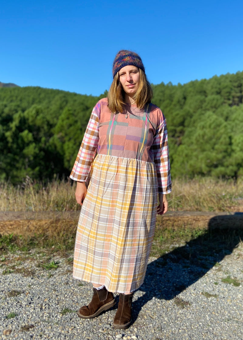 DESERT FOX Dahlia Dress - Autumn Checked - S/M - M/L