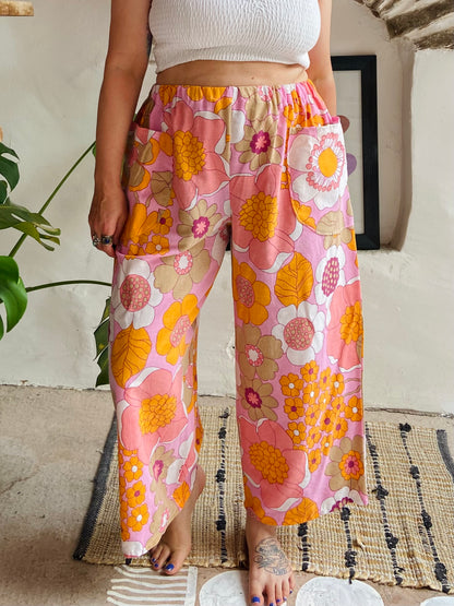 Pantalon large à imprimé patchwork violet DESERT FOX - S/M