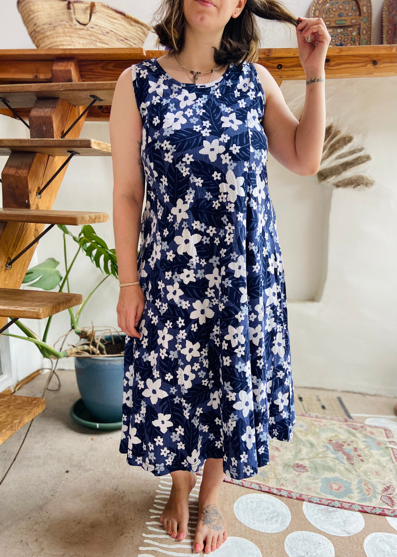 VINTAGE 90’s Floral Print Maxi Dress - L