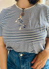 VINTAGE 90’s Blue Stripe Sailor T-Shirt - M/L