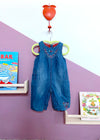 VINTAGE KIDS Denim Floral Embroidered Dungarees - 9 Months