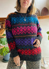 VINTAGE 90's Sparkle Christmas Style Patterned Jumper - M/L