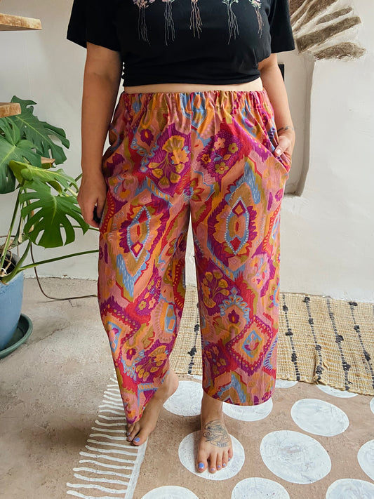 DESERT FOX Lola Bohemian Print Wide Leg Trousers - S/M