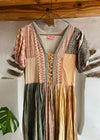 VINTAGE 70's Patchwork Cotton Rene Derhy Maxi Dress - S