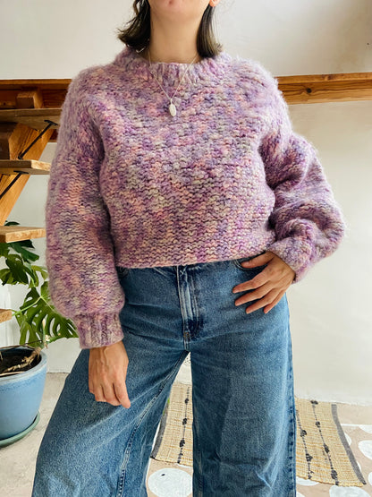 VINTAGE 90’s Purple Chunky Knit Jumper - L