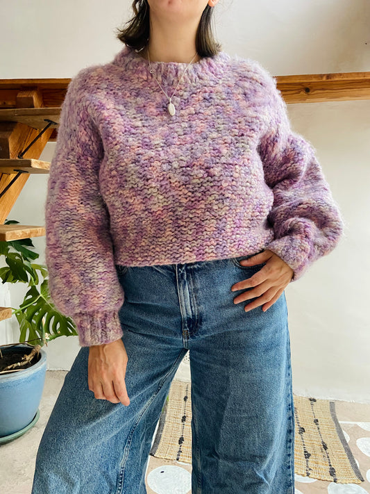 VINTAGE 90’s Purple Chunky Knit Jumper - L