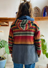 VINTAGE Stripe Hippie Long Sleeve Zip Up Cardigan Hoodie - L