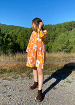 DESERT FOX Dahlia Dress - 70's Orange Swirl - M/L