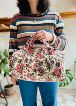 VINTAGE 70’s Pink Floral Hand Bag - ONE SIZE