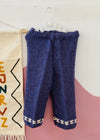 VINTAGE 70's Purple Knit Trousers - 12 MONTHS