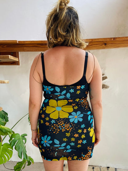 VINTAGE 90’s Floral Strappy Mini Dress - S/M